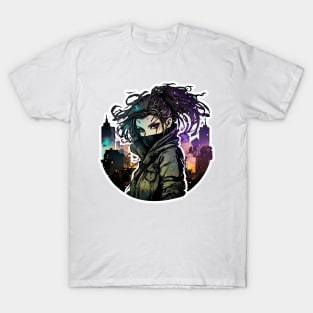 Cyber Punk Girl in Nightcity T-Shirt